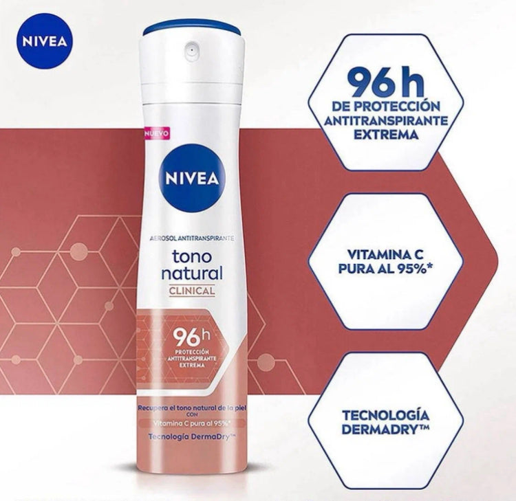 NIVEA TONO NATURAL CLINICAL 96 HORAS  ANTITRANSPIRANTE